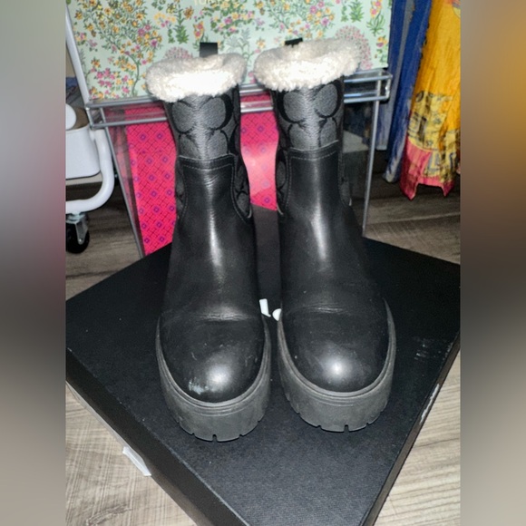 COACH Raina Boot In Signature Jacquard - Black - Size 7 - Picture 3 of 11